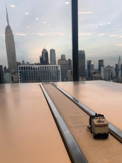 Zamboni on ice NHL headquarters Empire State Building