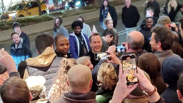 Mike Birbiglia Beacon Theater outside birthday hat cupcakes
